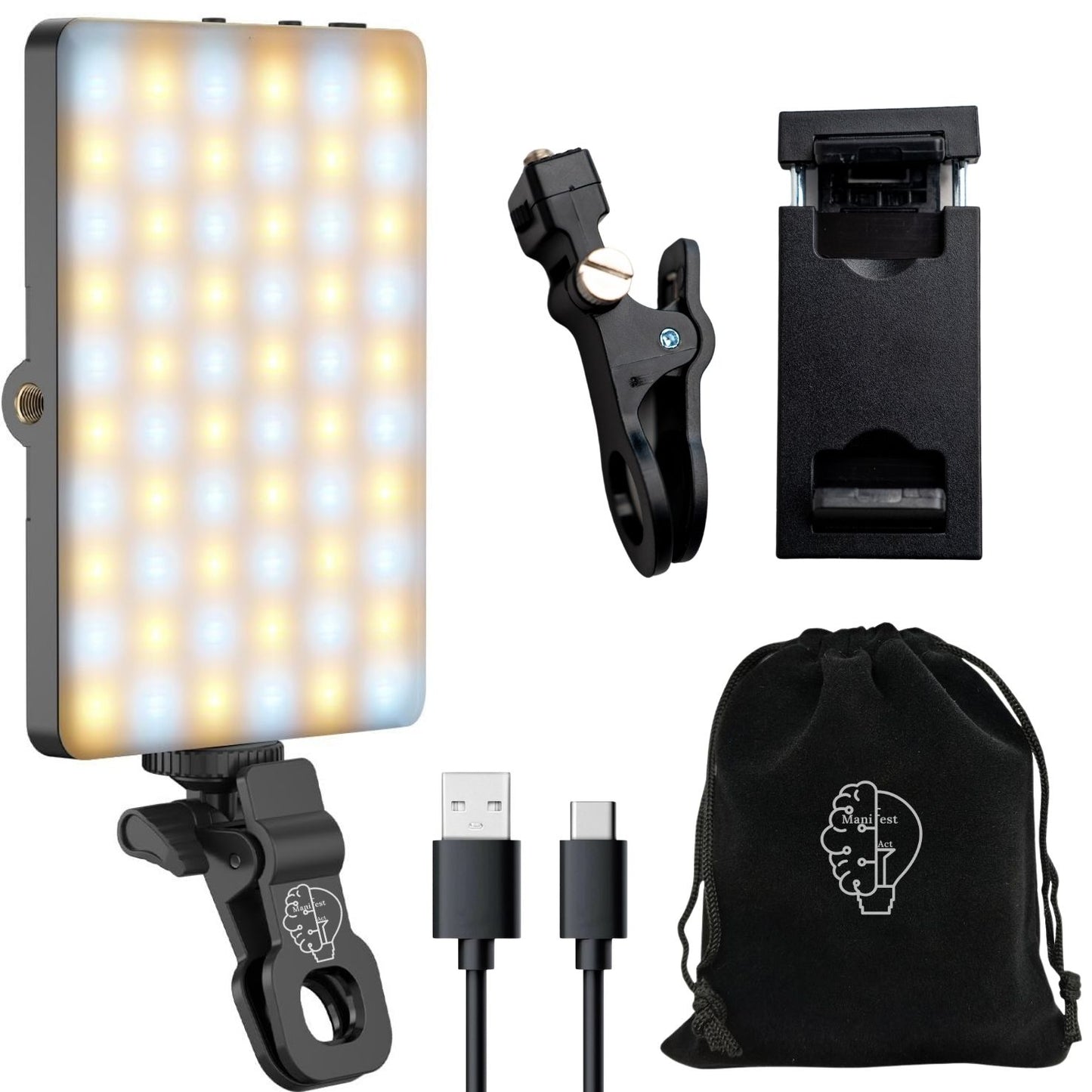 Lampa Led RGB portabila pentru selfie-uri, video sau poze cu 24 tipuri de culori diferite. Baterie de 2000mAh, suport si clema pentru telefon sau laptop