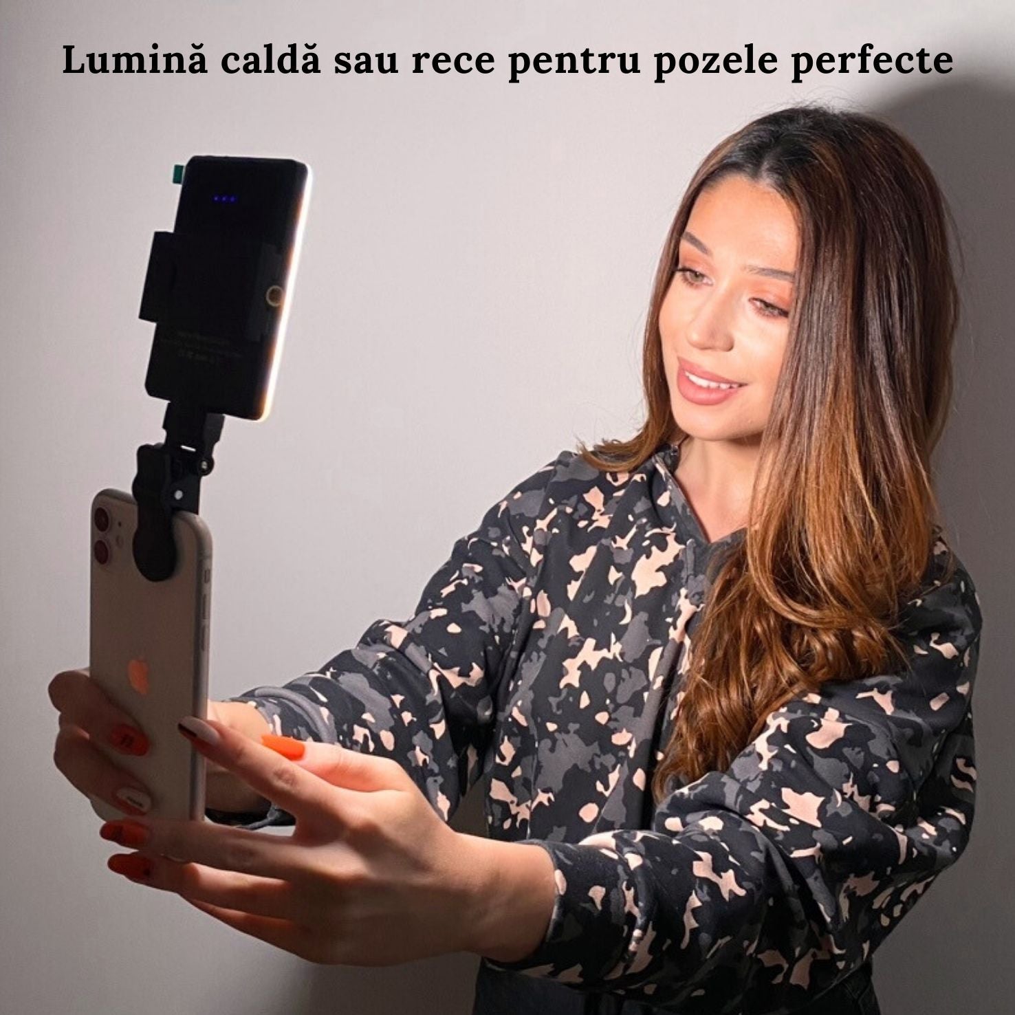 lampa lumina selfie video poze tiktok reel facebook influencer content